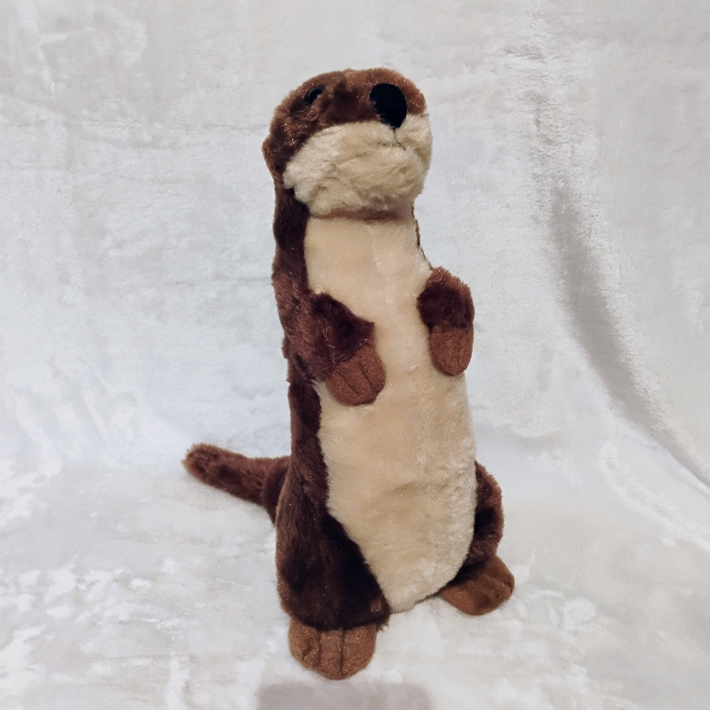 The Petting Zoo Standing River Otter Plush Stuffed Animal 13" Toy Recycled CUTE!